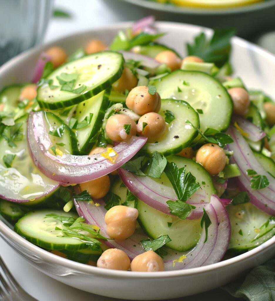 Cucumber Chickpea Slaw