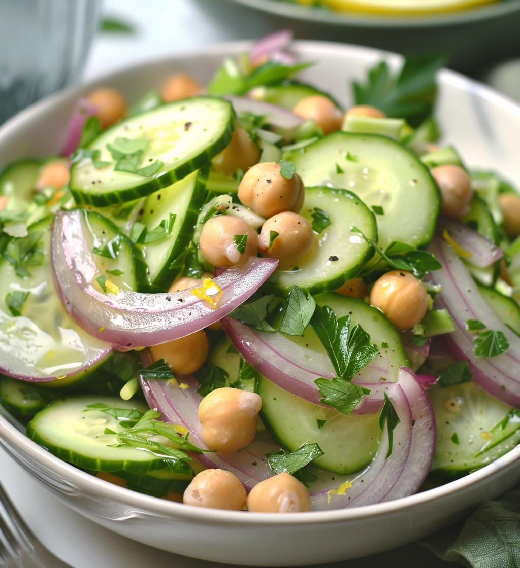 Cucumber Chickpea Slaw