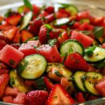 Cucumber Strawberry Watermelon Salad