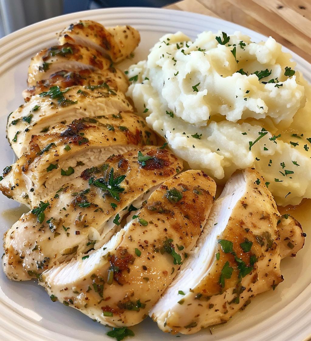 Garlic Herb Chicken with Mashed Potatoes