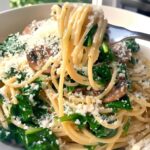 Garlic Parmesan Spinach Mushroom Pasta