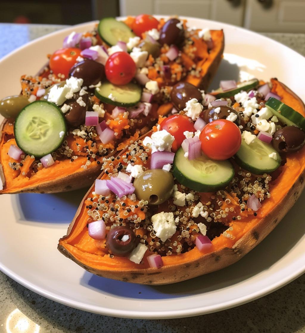 Mediterranean Stuffed Sweet Potatoes