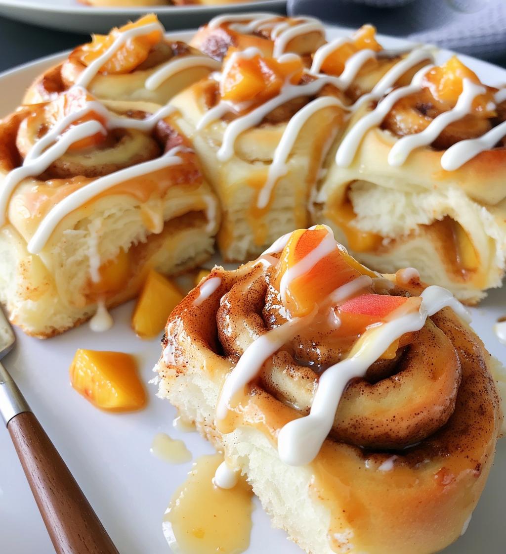 Peach Cobbler Cinnamon Rolls