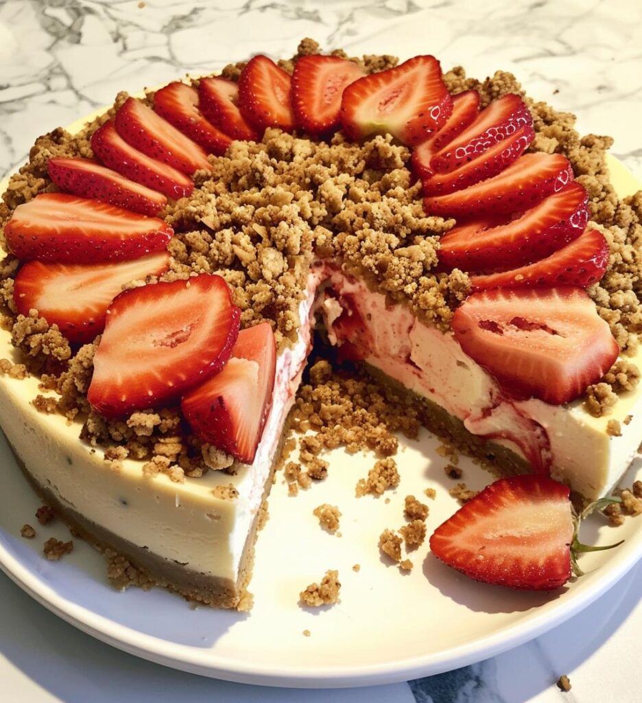 Strawberry Crumble Cheesecake