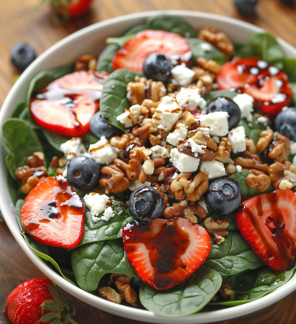 Strawberry Spinach Blueberry Salad