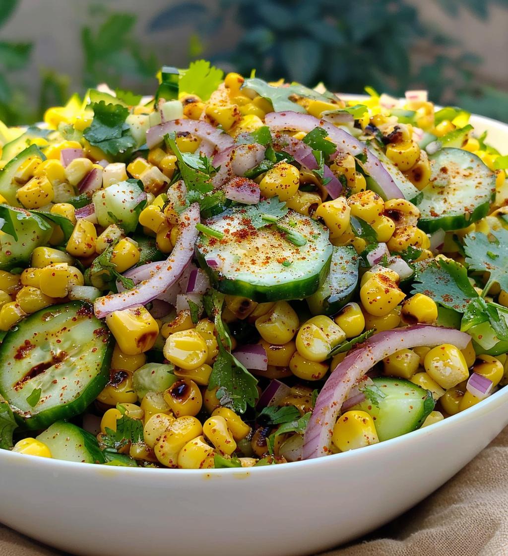Street Corn Cucumber Salad