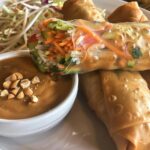 Vegetable Spring Rolls with Peanut Sauce