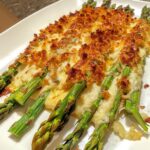 cheesy baked asparagus dish