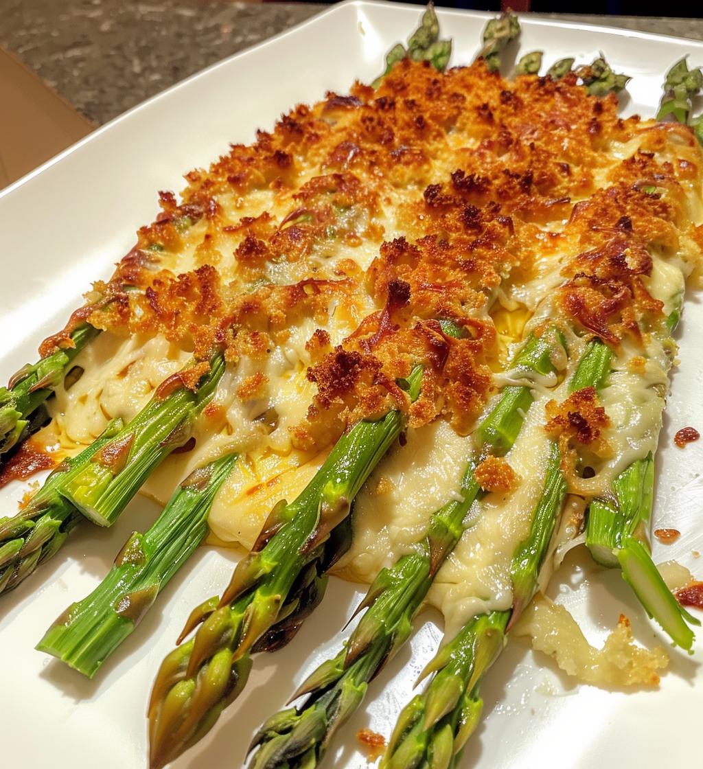 cheesy baked asparagus dish