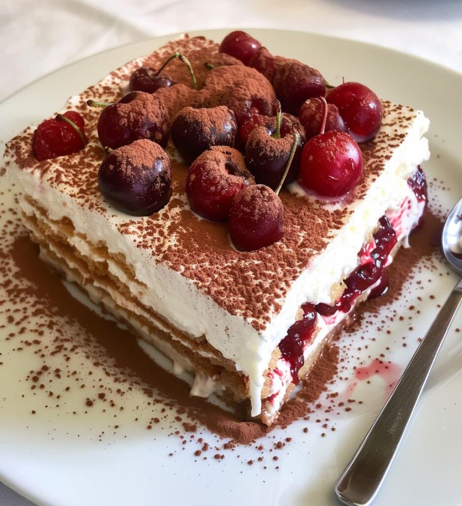 cherry amaretto tiramisu dessert