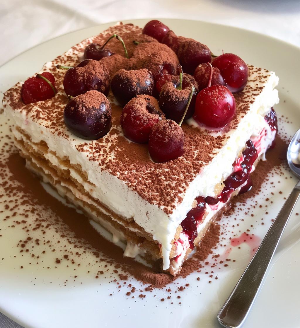 cherry amaretto tiramisu dessert