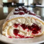 cherry cheesecake cake roll