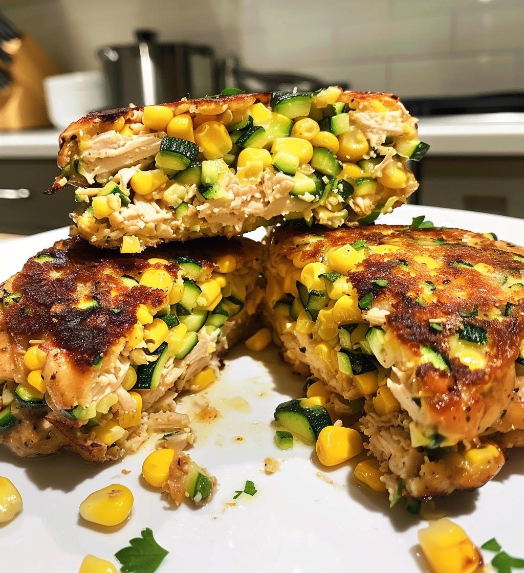 chicken zucchini corn burgers