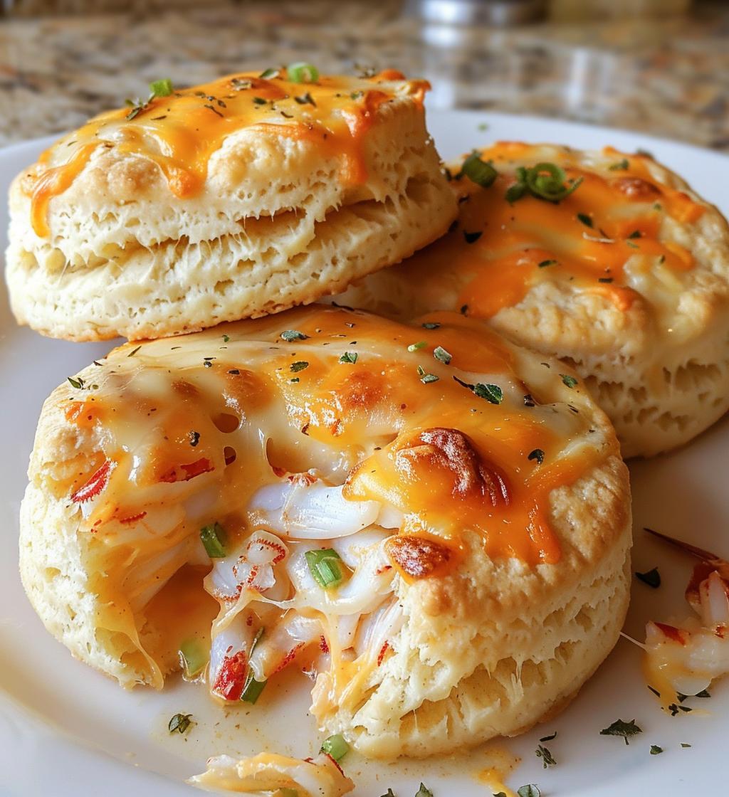 crab stuffed cheddar bay biscuit