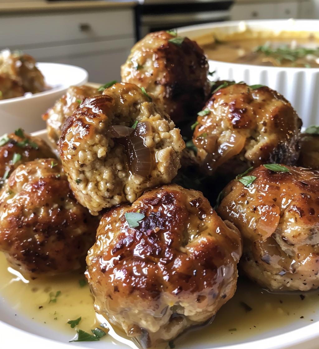 french onion meatballs