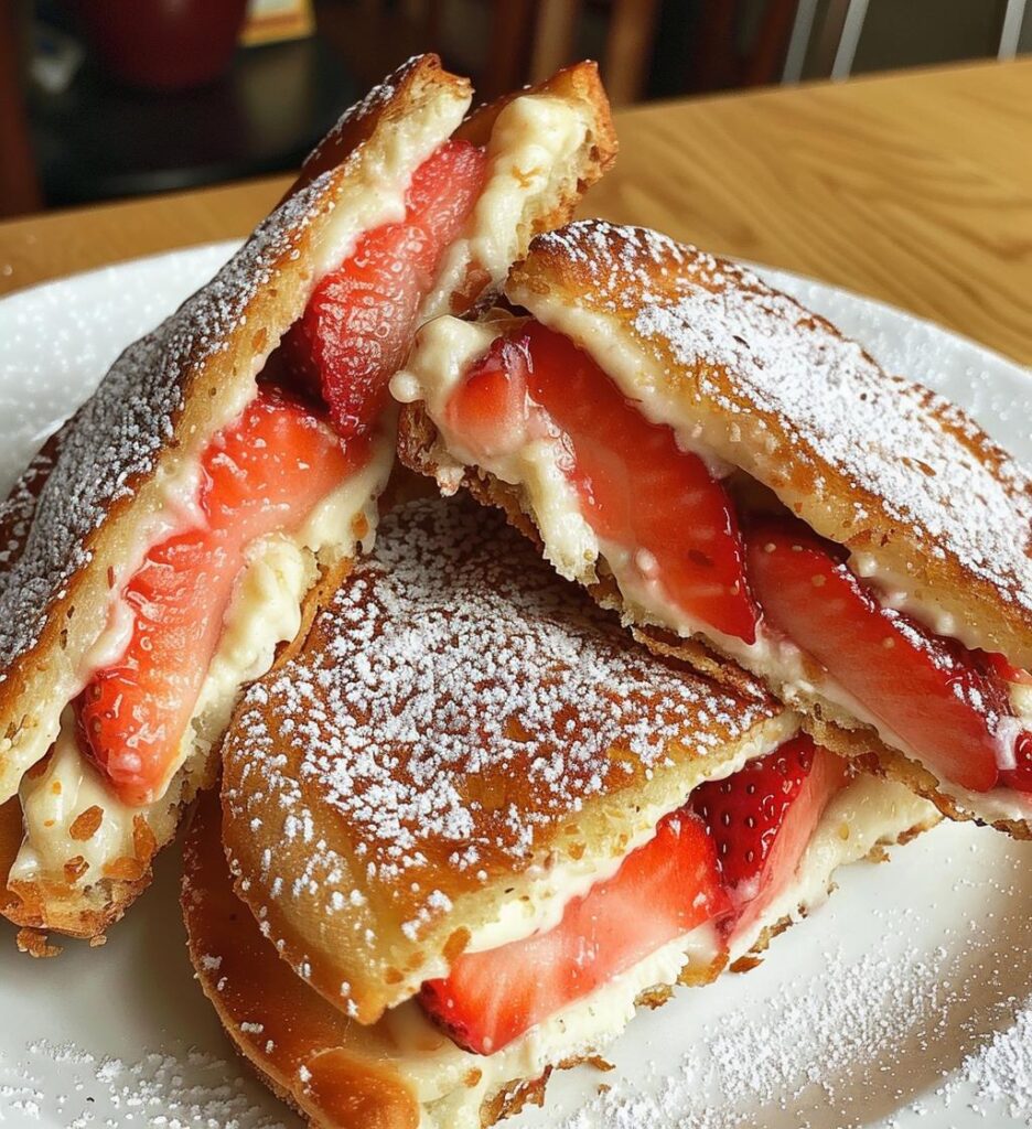 fried strawberry cheesecake sandwiches
