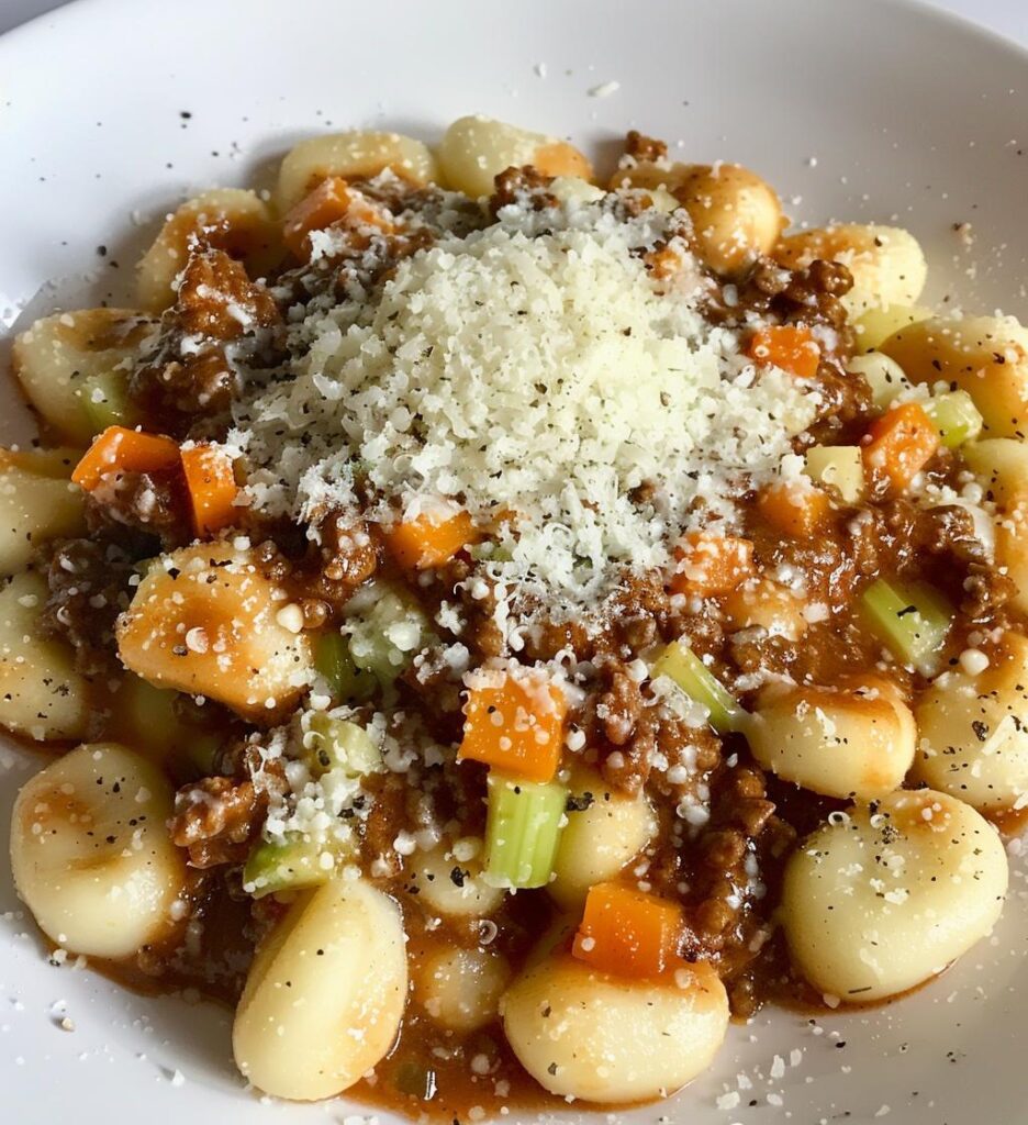 gnocchi bolognese dish