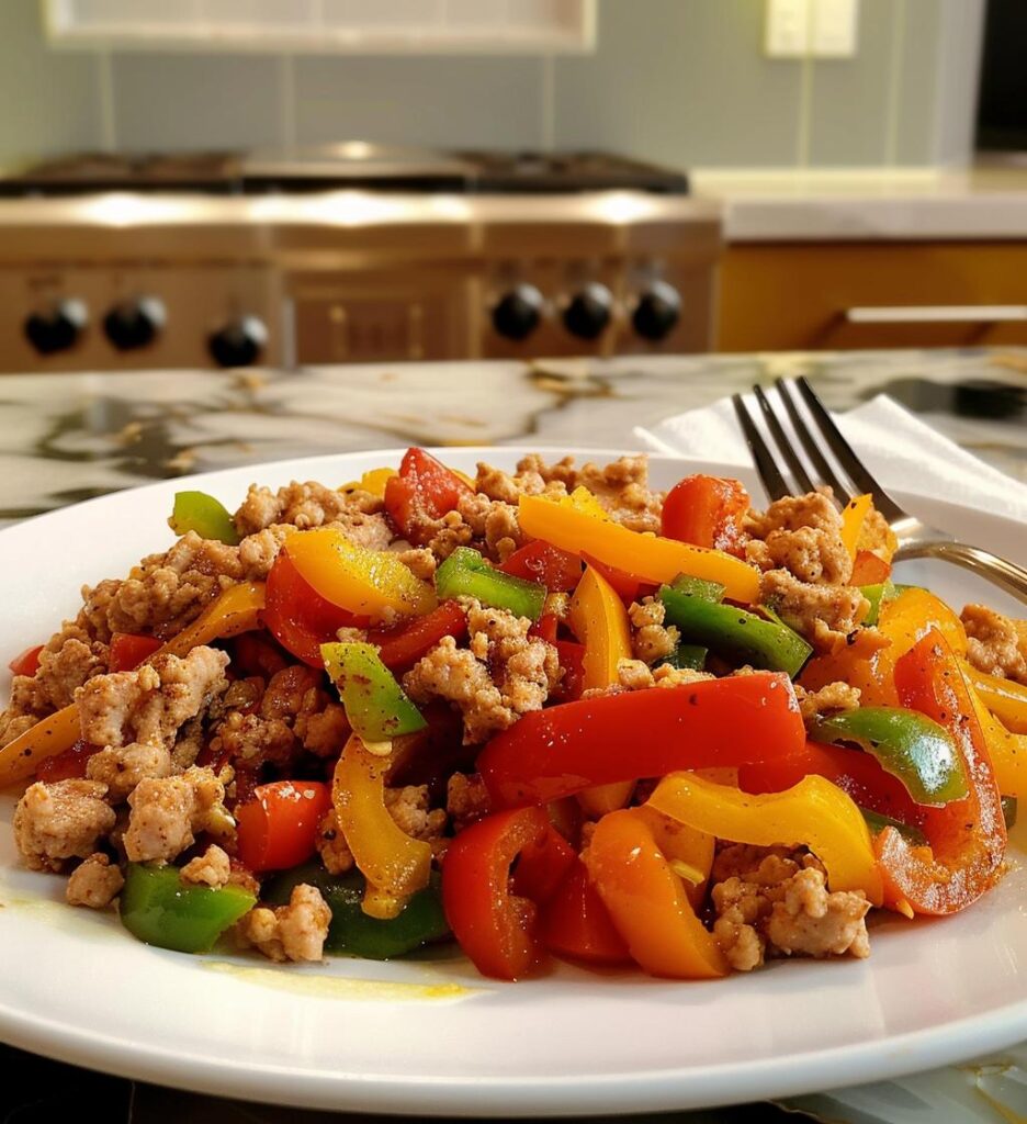 ground turkey peppers dish