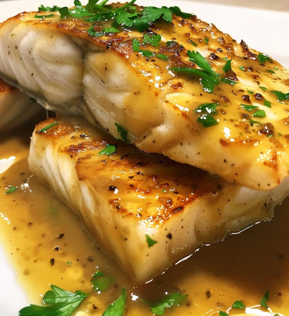 healthy halibut buerre blanc