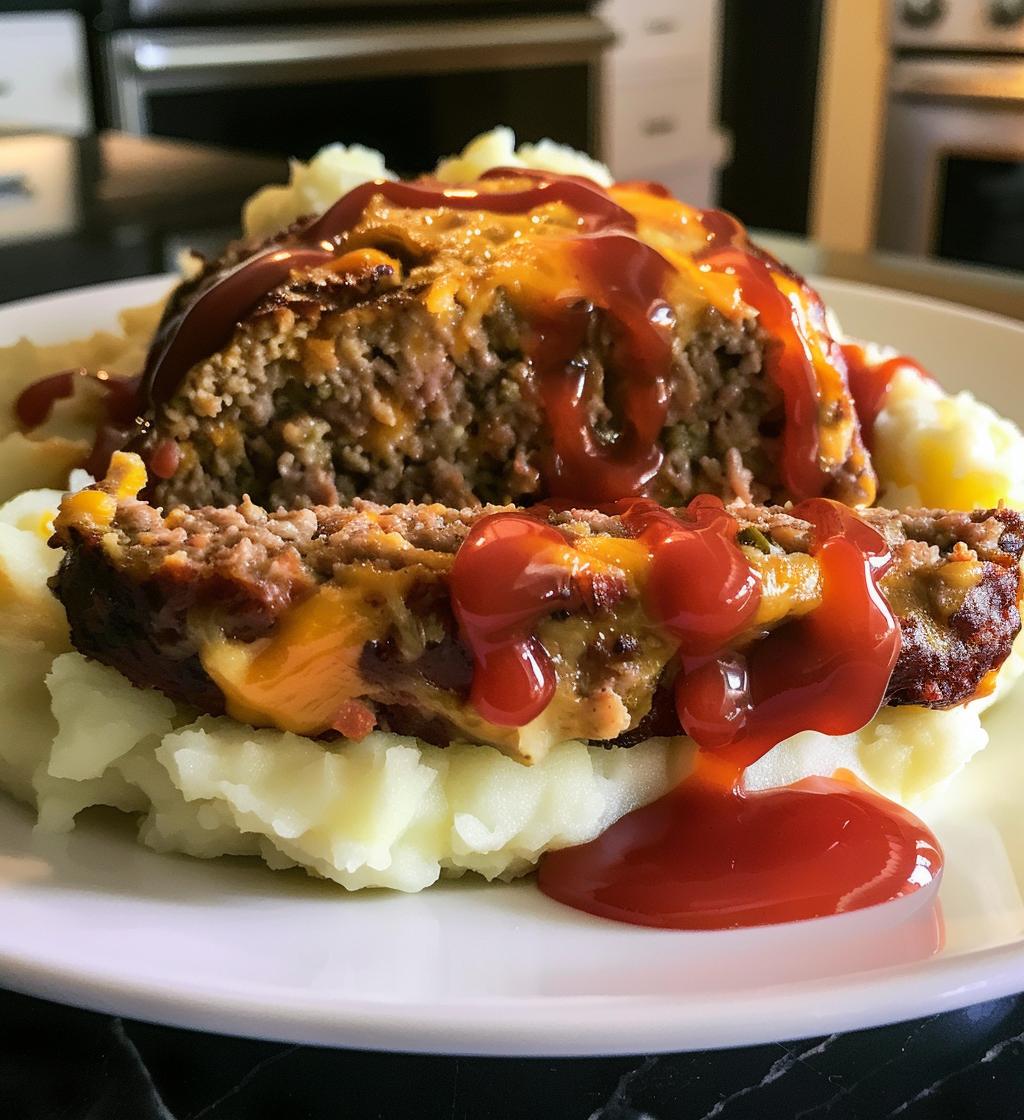 loaded potato meatloaf dinner
