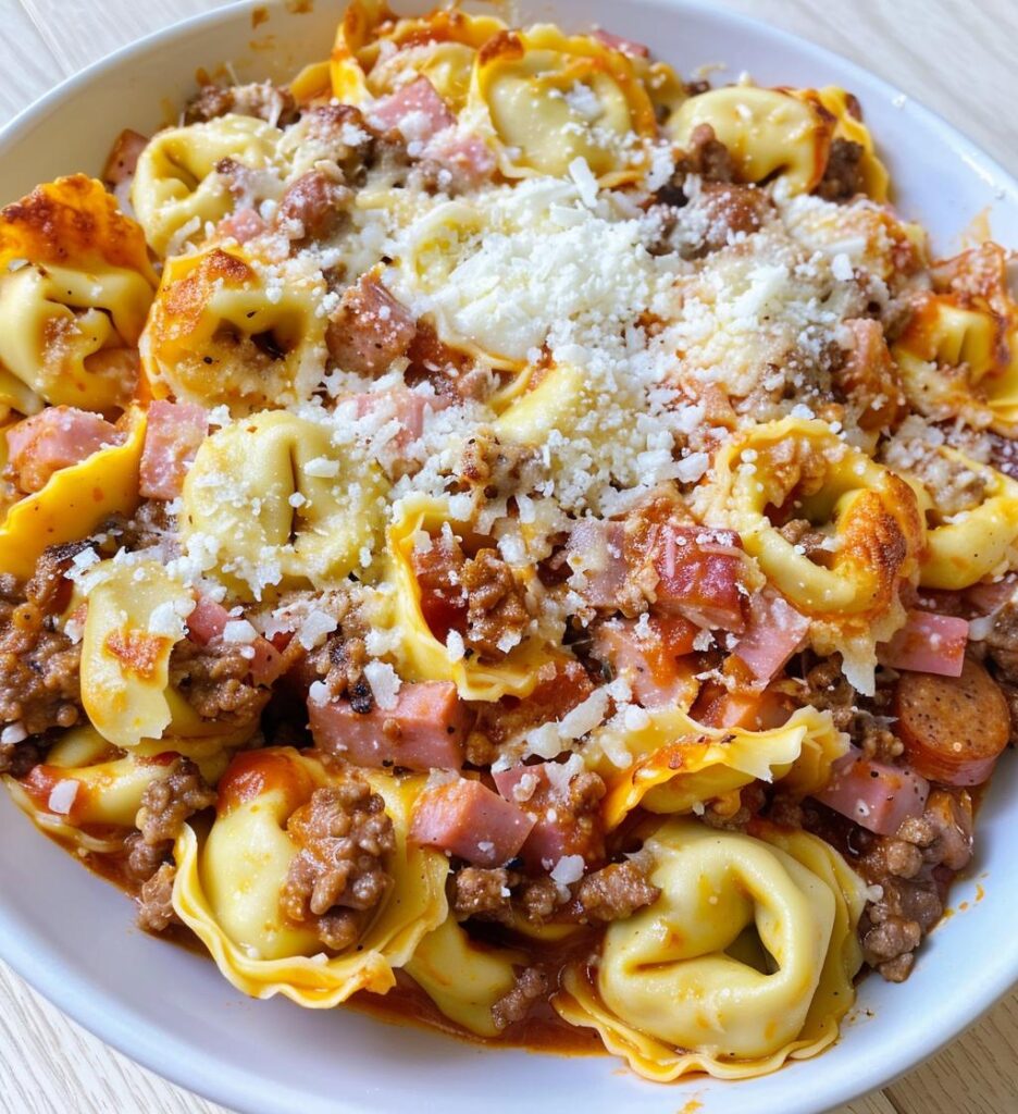 meat lovers tortellini dish