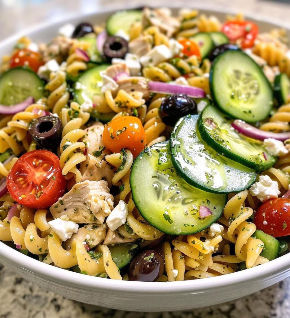 mediterranean chicken pasta salad