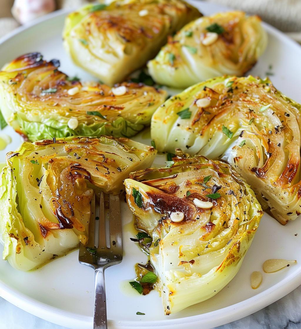 oven roasted garlic cabbage