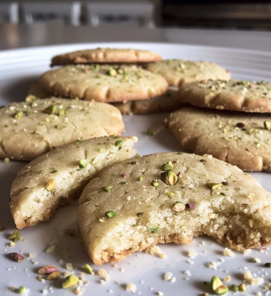 pistachio shortbread cookies