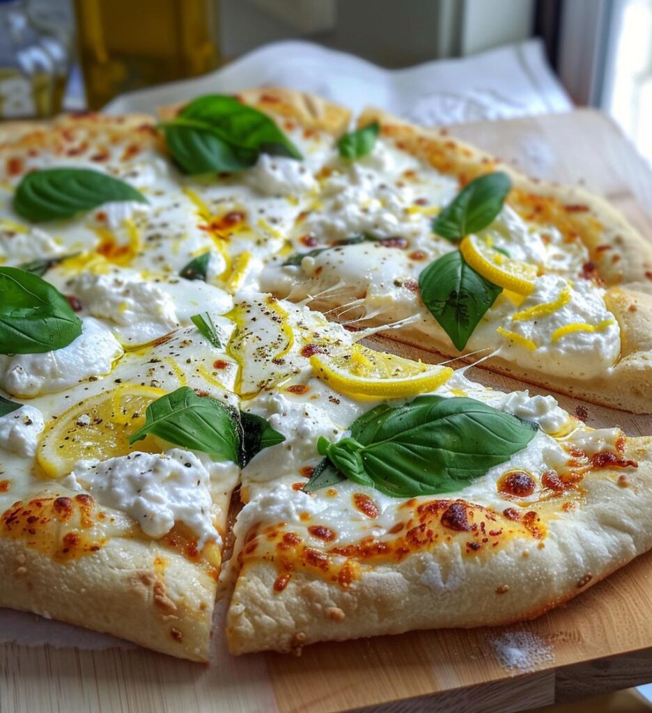 pizza bianca with lemon
