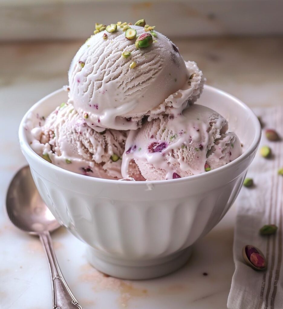 rose pistachio ice cream