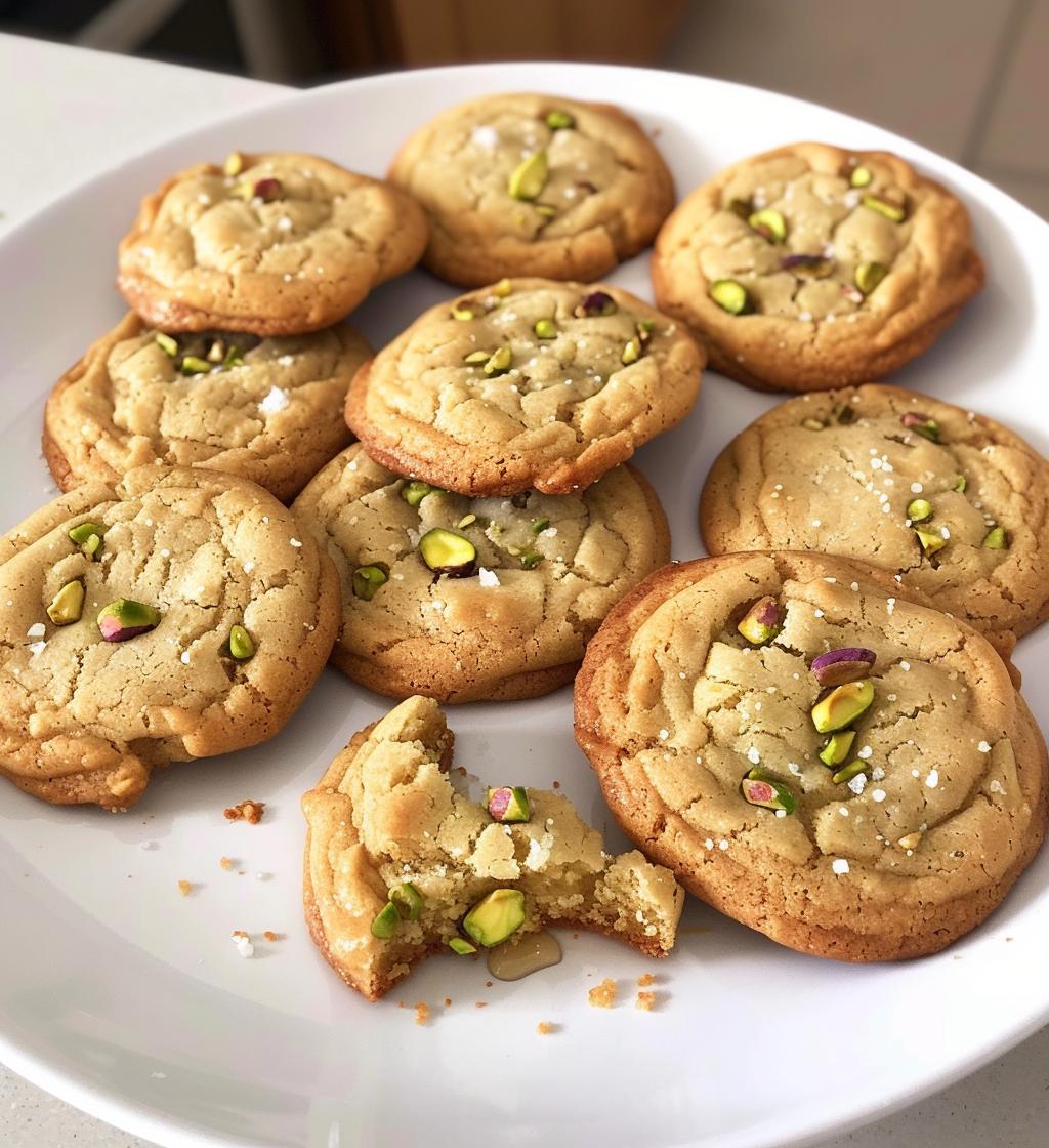 salted honey pistachio cookies
