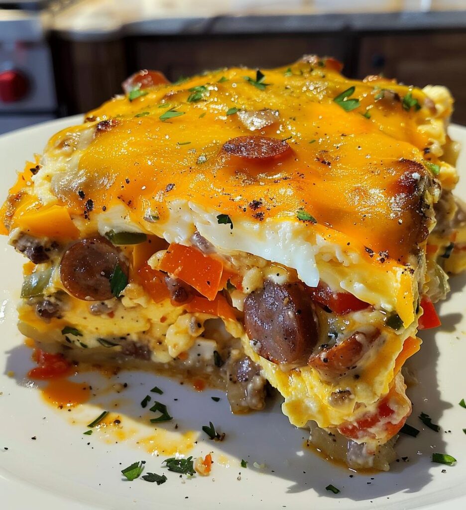 sausage egg cream cheese casserole