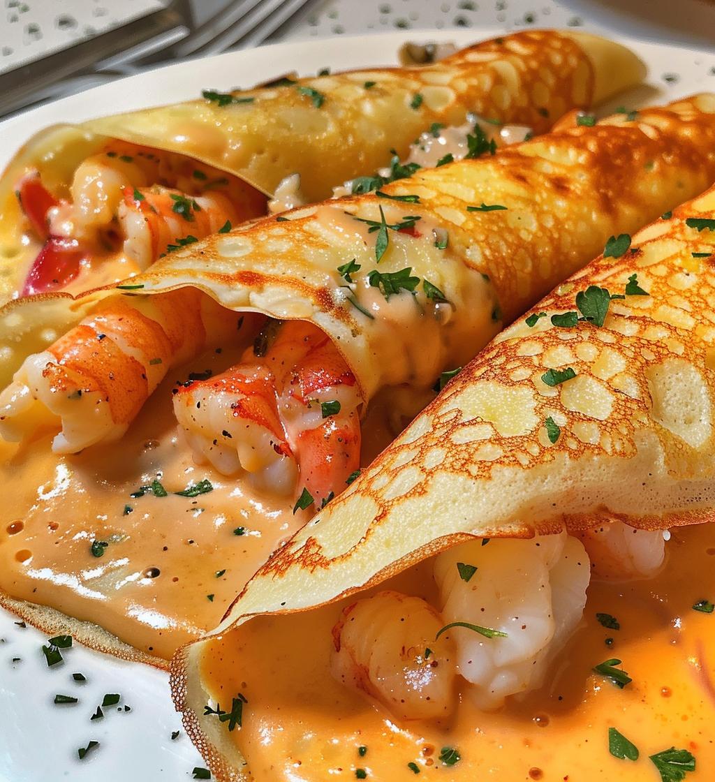 seafood crepes bechamel sauce