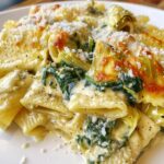 spinach artichoke pasta dish