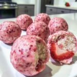 strawberry cheesecake protein balls