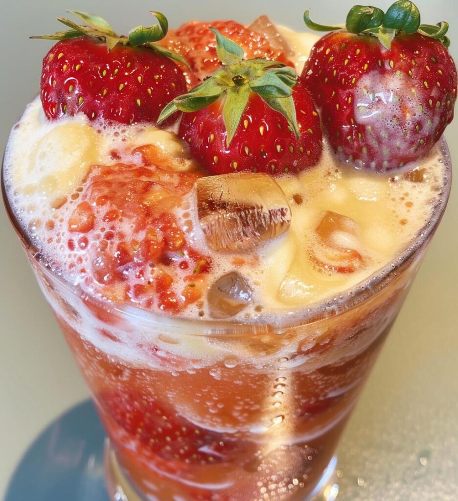 strawberry cream soda drink