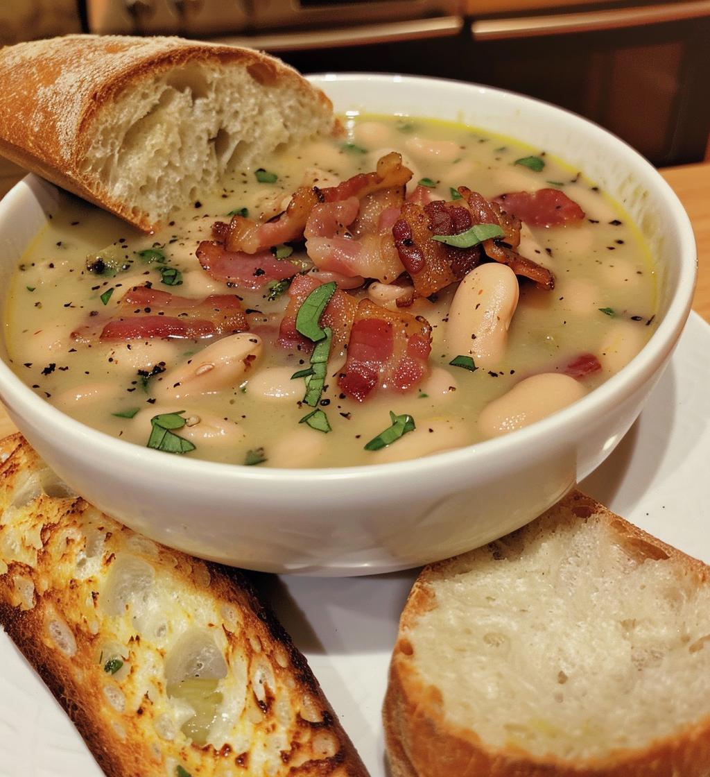 white bean soup with bacon