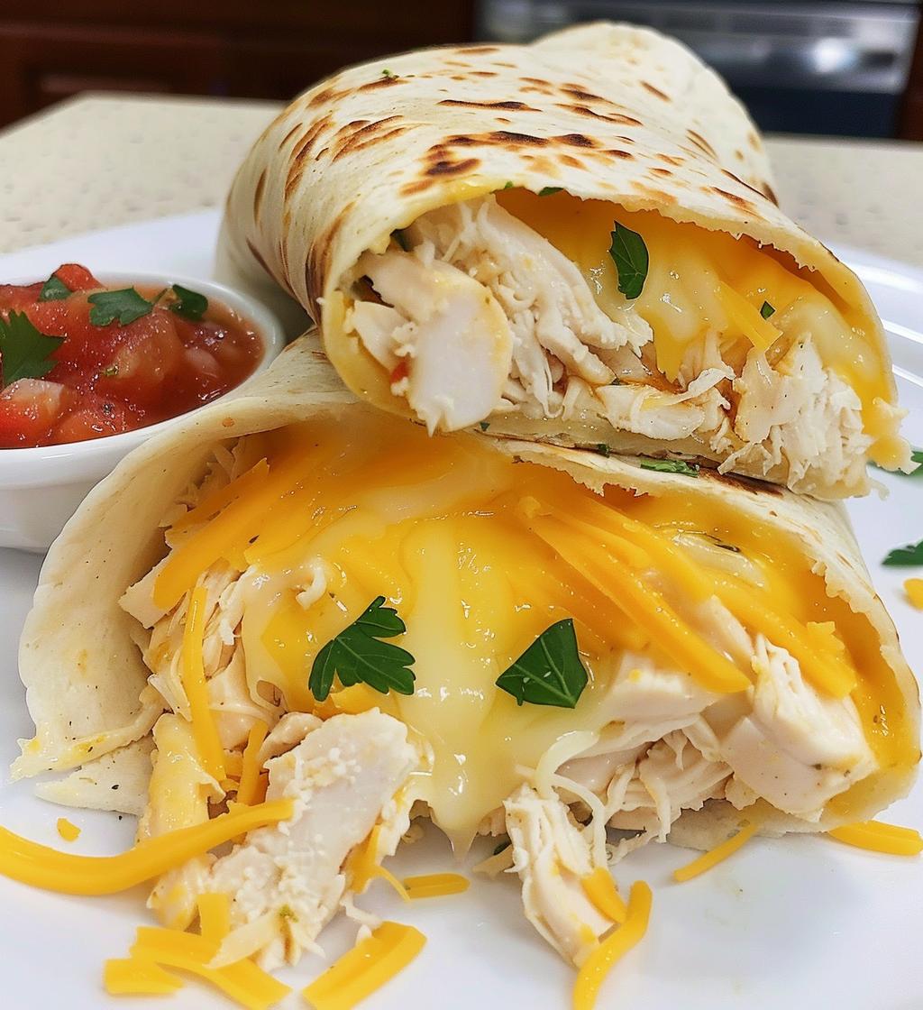 Cheesy Garlic Chicken Wrap
