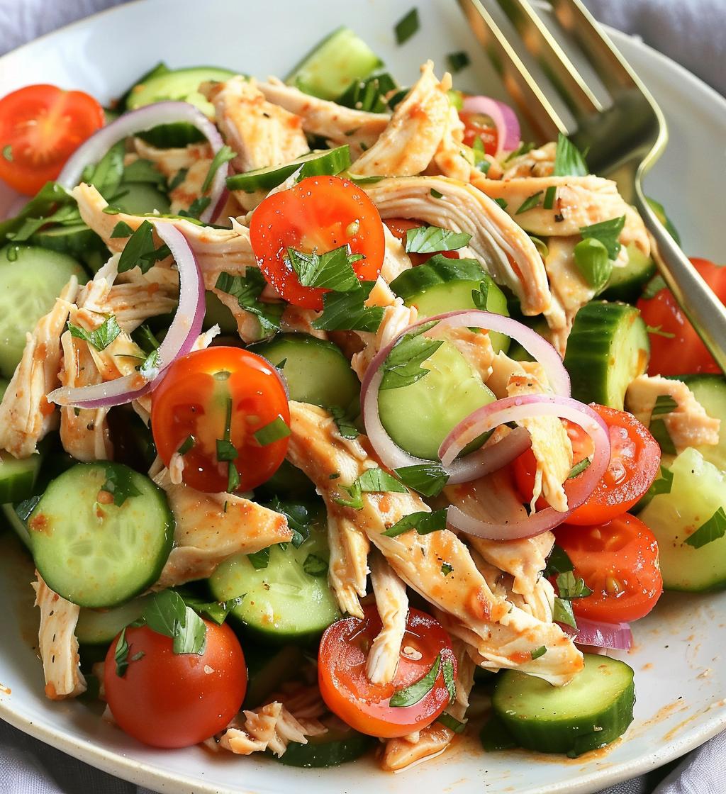 Chicken Bowl Cucumber Salad