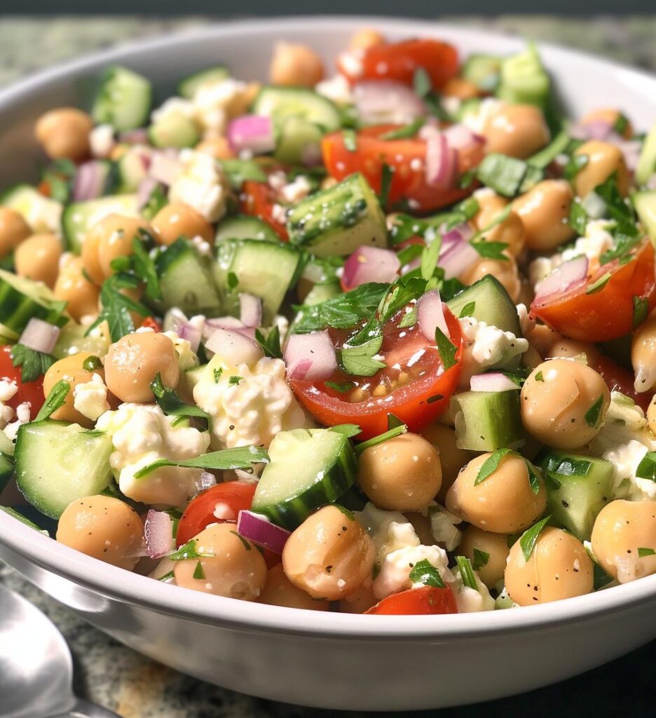 Cottage Cheese Chickpea Salad