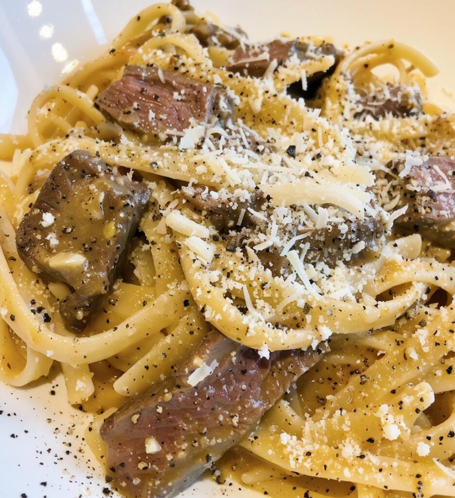 Garlic Butter Beef Pasta