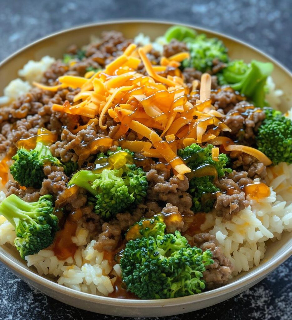 Ground Beef Hot Honey Bowl