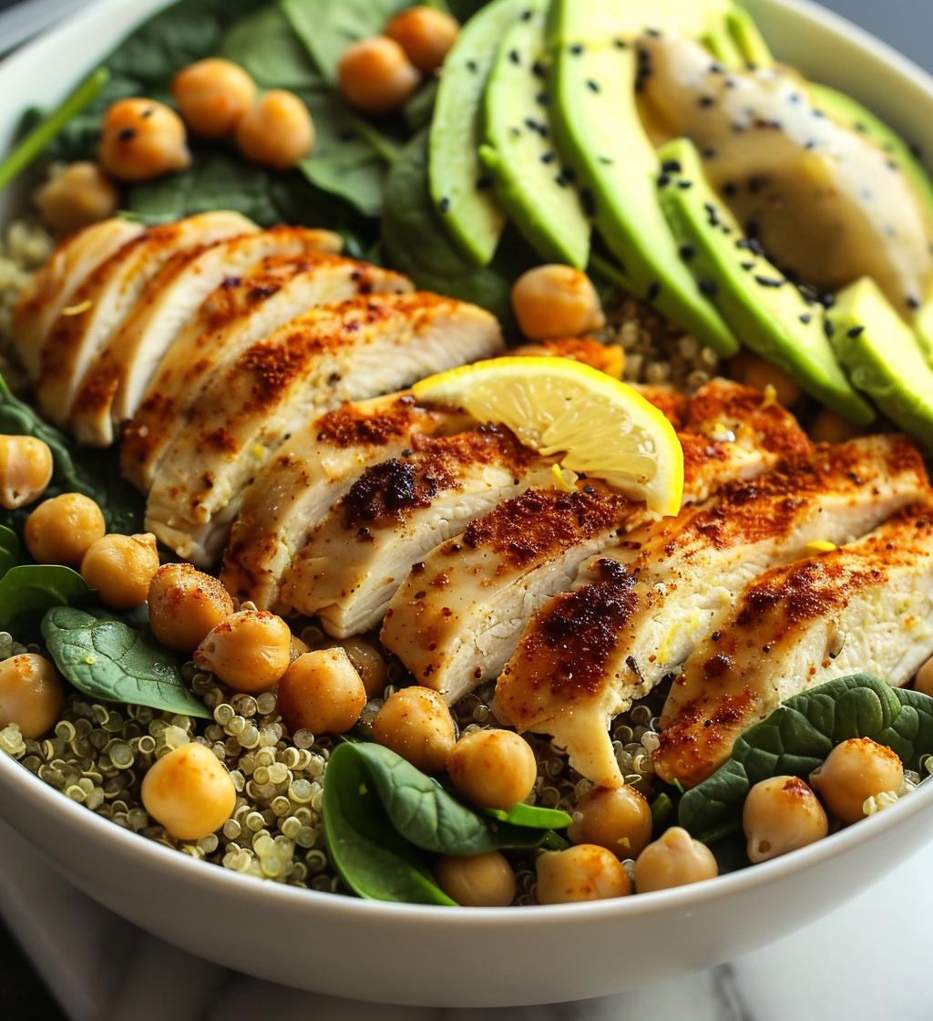 Lemon Chicken Chickpea Bowl