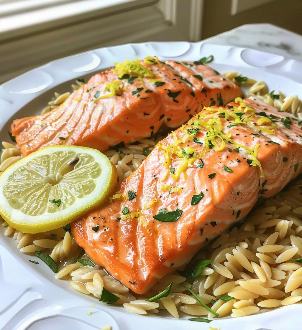 Salmon Lemon Orzo