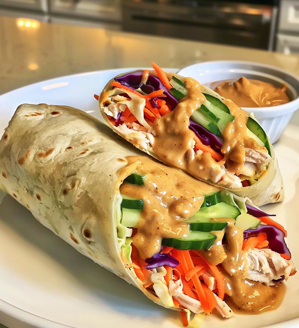 Thai Peanut Chicken Wrap