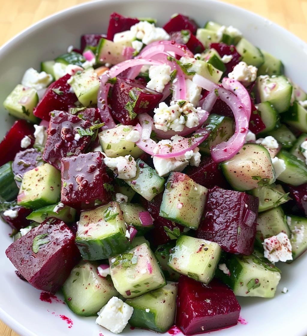 Beet Feta Cucumber Salad