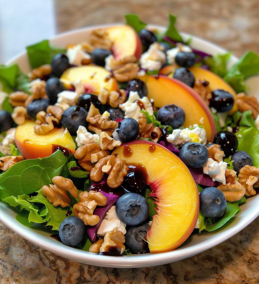 Blueberry Peach Feta Salad