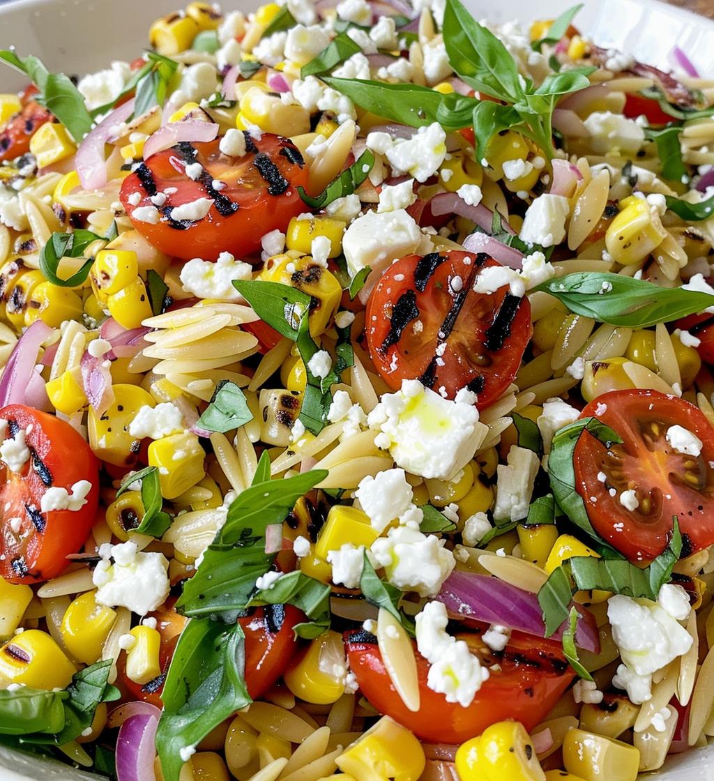 Grilled Corn Orzo Salad