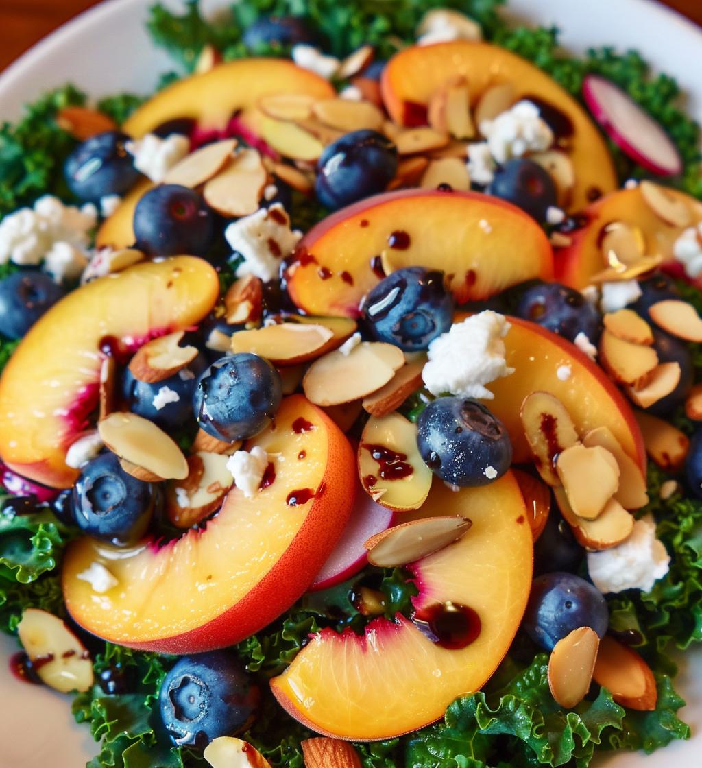 Peach Blueberry Kale Salad